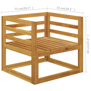 vidaXL 12-piece Garden Lounge Set with Cushions Cream Solid Acacia Wood