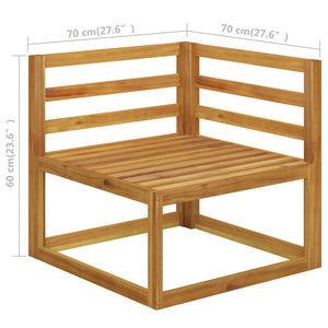 vidaXL 12-Piece Garden Lounge Set with Cushions Cream Solid Acacia Wood