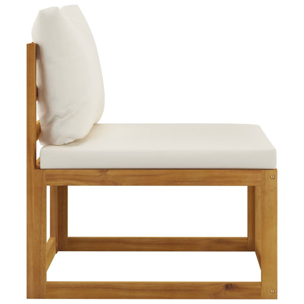 vidaXL 9-piece Garden Lounge Set with Cushions Cream Solid Acacia Wood