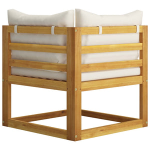 vidaXL 9-piece Garden Lounge Set with Cushions Cream Solid Acacia Wood