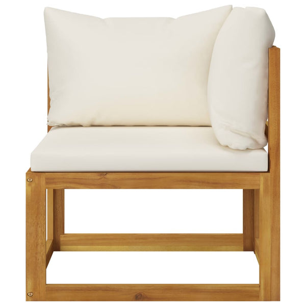vidaXL 9-piece Garden Lounge Set with Cushions Cream Solid Acacia Wood