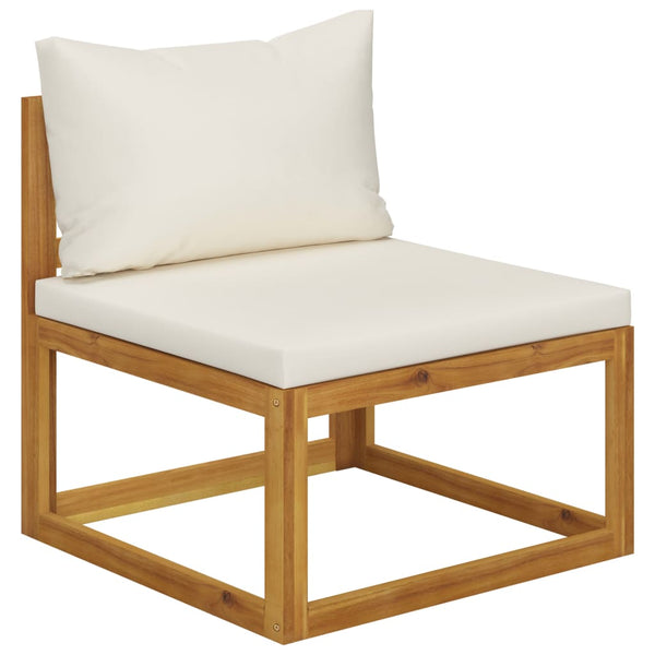 vidaXL 9-piece Garden Lounge Set with Cushions Cream Solid Acacia Wood