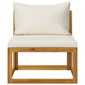 vidaXL 4-piece Garden Lounge Set with Cushions Cream Solid Acacia Wood