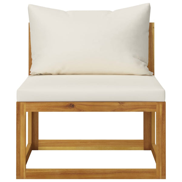 vidaXL 4-piece Garden Lounge Set with Cushions Cream Solid Acacia Wood