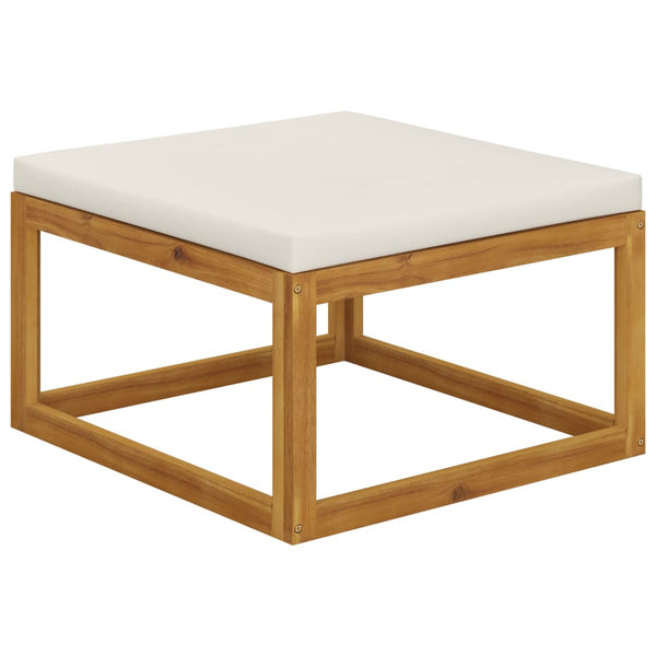vidaXL 4-piece Garden Lounge Set with Cushions Cream Solid Acacia Wood