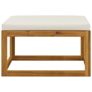 vidaXL 4-piece Garden Lounge Set with Cushions Cream Solid Acacia Wood