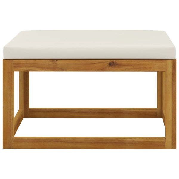 vidaXL 4-piece Garden Lounge Set with Cushions Cream Solid Acacia Wood