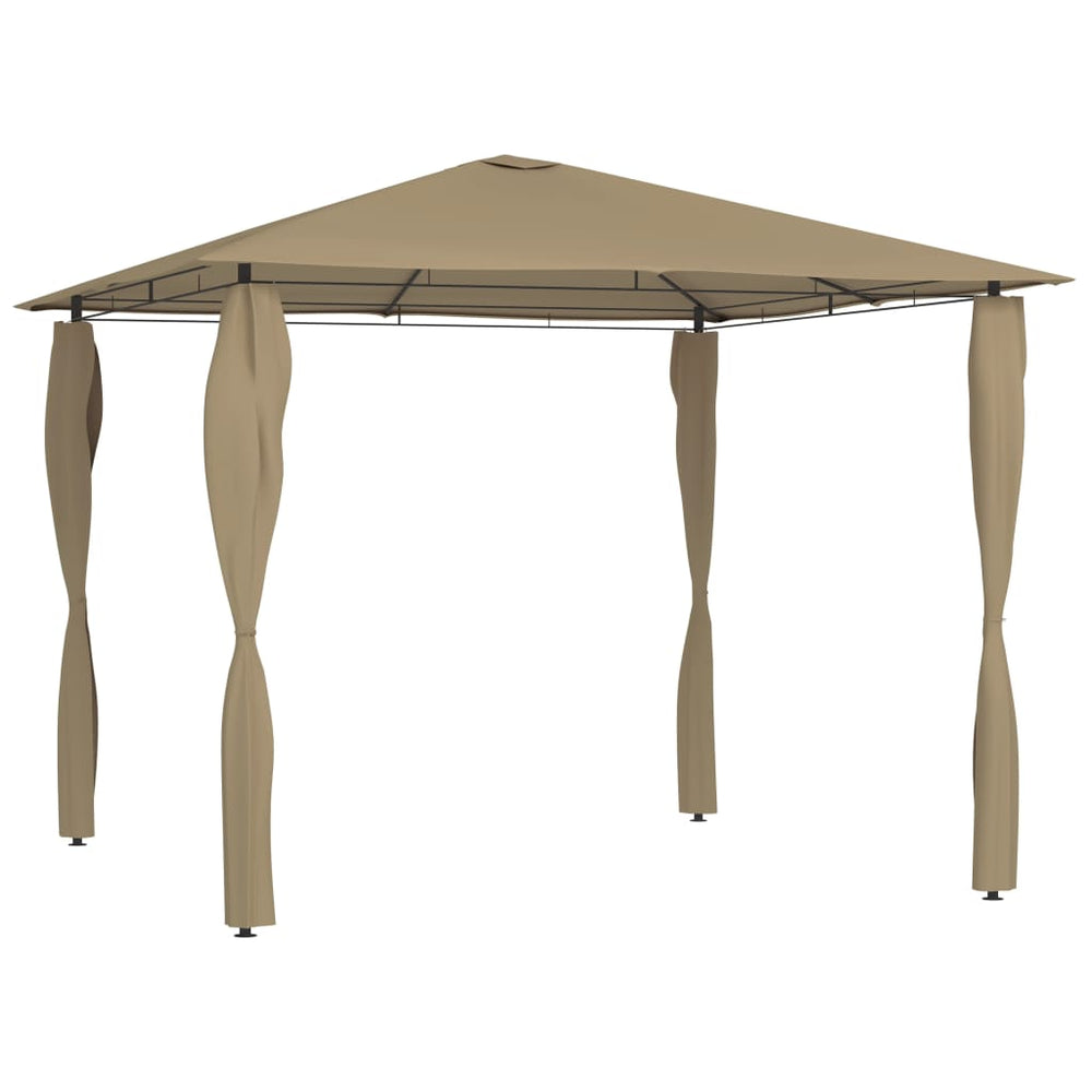 vidaXL Gazebo with Pole Covers 3x3x2.6 m Taupe 160 g/m²