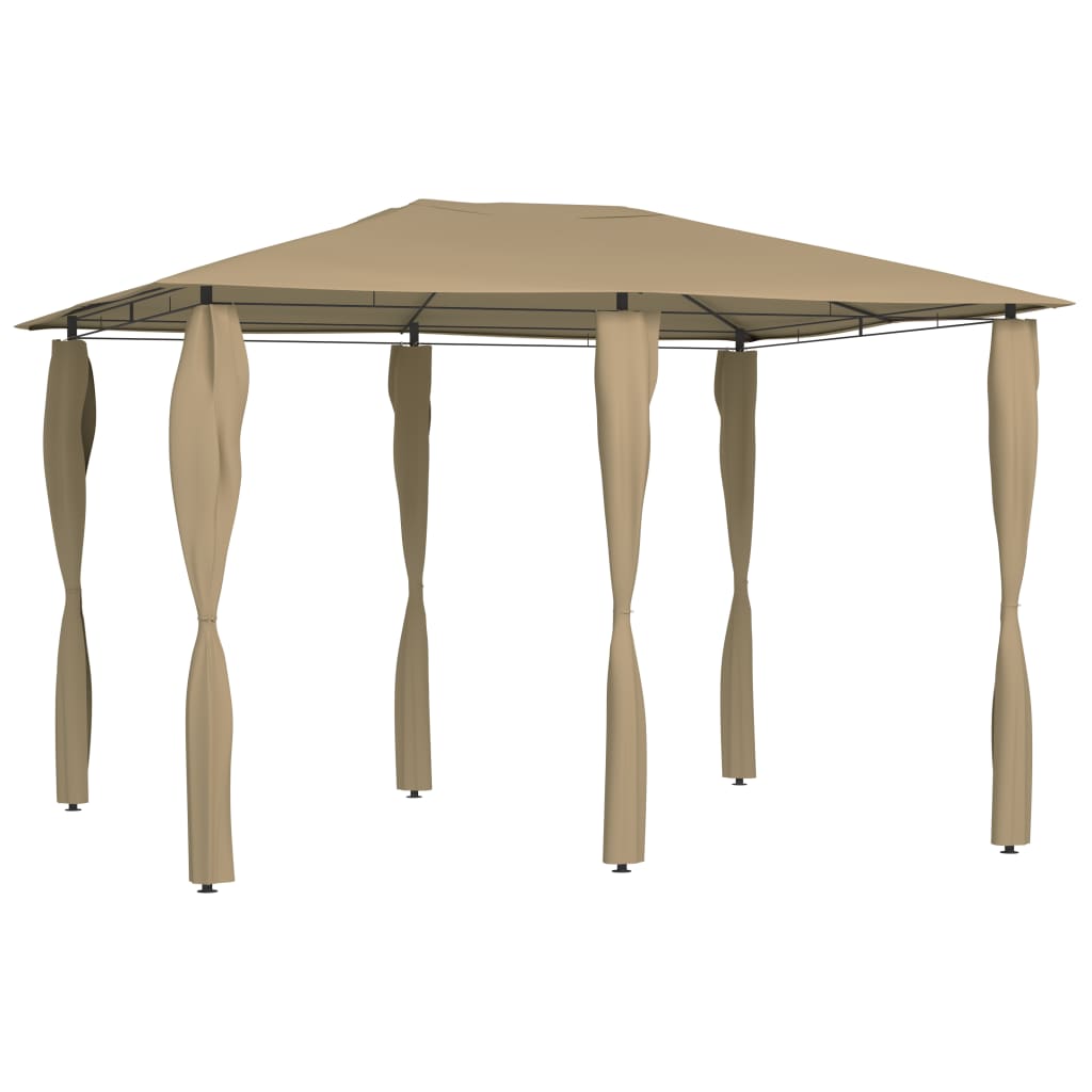 vidaXL Gazebo with Pole Covers 3x4x2.6 m Taupe 160 g/m²