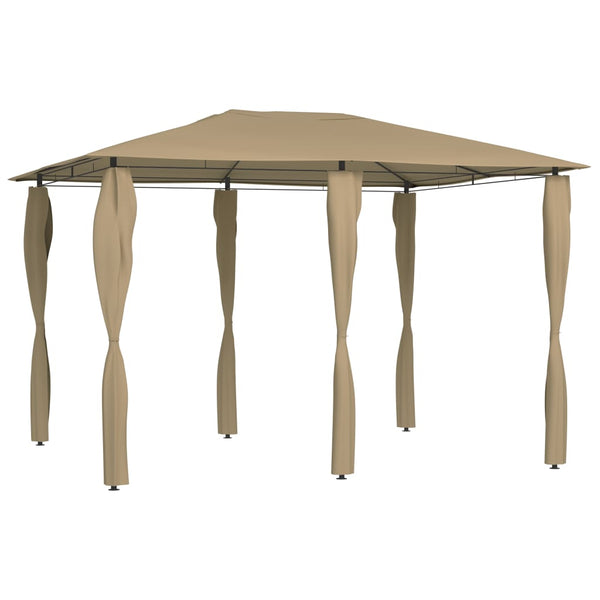 vidaXL Gazebo with Pole Covers 3x4x2.6 m Taupe 160 g/m²