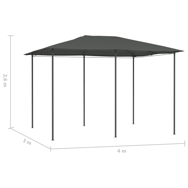 vidaXL Pavilion 3x4x2.6 m Anthracite 160 g/m²