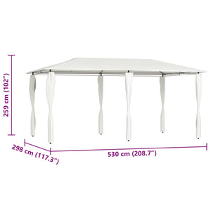 vidaXL Gazebo with Pole Covers 2.98x5.3x2.59 m Cream 160 g/m²