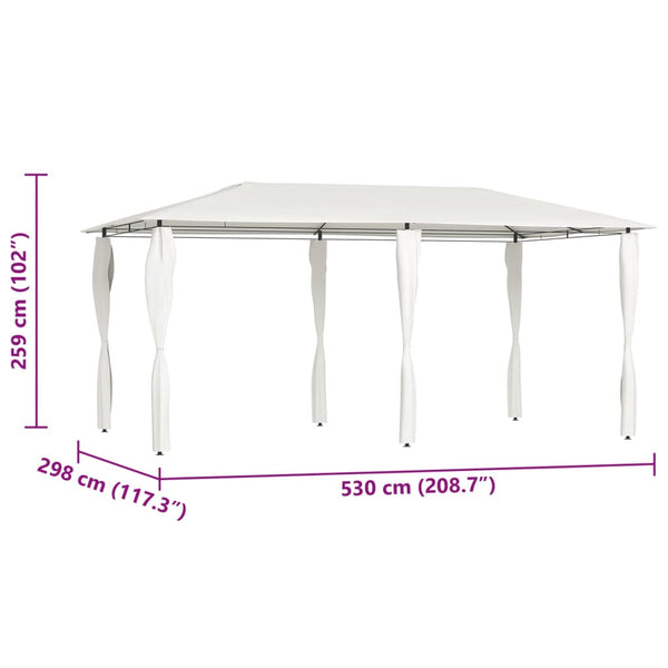vidaXL Gazebo with Pole Covers 2.98x5.3x2.59 m Cream 160 g/m²