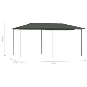 vidaXL Gazebo 2.98x5.3x2.59 m Grey 160 g/m²