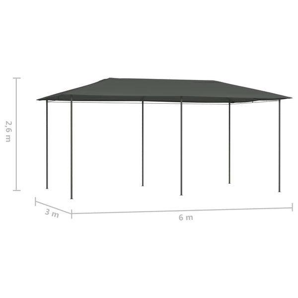 vidaXL Gazebo 2.98x5.3x2.59 m Grey 160 g/m²