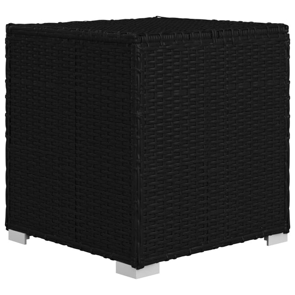 vidaXL 3-Piece Garden Sun Lounger Set with Tea Table Poly Rattan Black