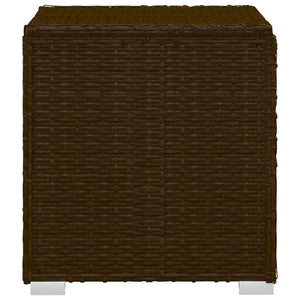 vidaXL 3-Piece Garden Sun Lounger Set with Tea Table Poly Rattan Brown