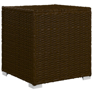vidaXL 3-Piece Garden Sun Lounger Set with Tea Table Poly Rattan Brown