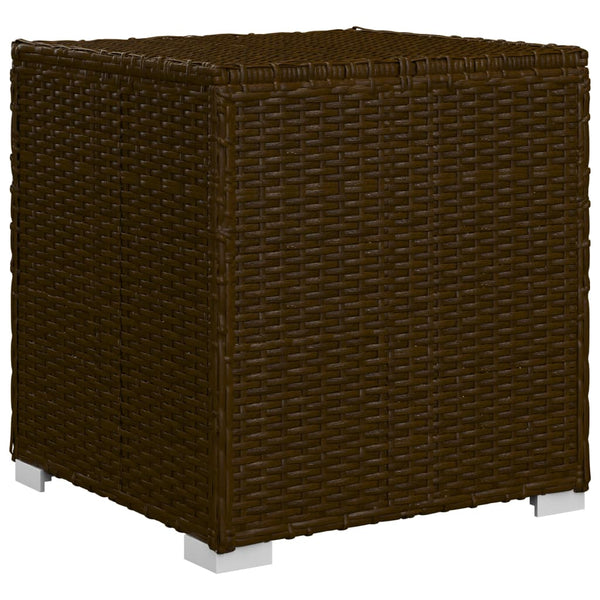 vidaXL 3-Piece Garden Sun Lounger Set with Tea Table Poly Rattan Brown