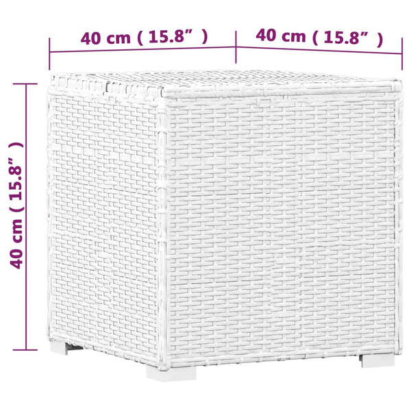 vidaXL 3-Piece Garden Sun Lounger Set with Tea Table Poly Rattan White