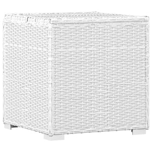 vidaXL 3-Piece Garden Sun Lounger Set with Tea Table Poly Rattan White