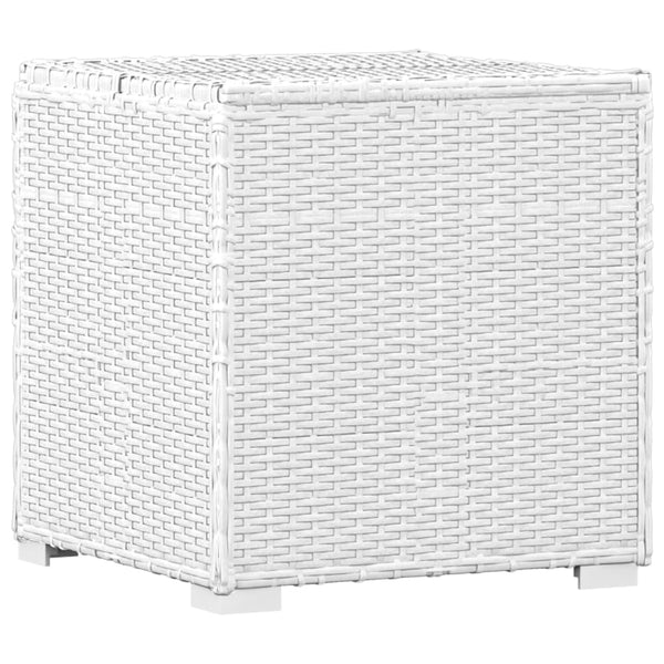 vidaXL 3-Piece Garden Sun Lounger Set with Tea Table Poly Rattan White