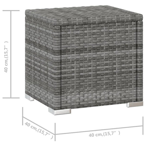 vidaXL 3-Piece Garden Sun Lounger Set with Tea Table Poly Rattan Grey