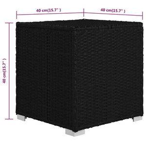 vidaXL 3-Piece Garden Sun Lounger Set with Tea Table Poly Rattan Black
