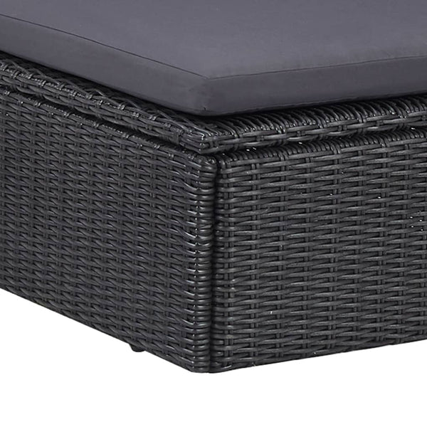 vidaXL 11-piece Outdoor Dining Set Poly Rattan Black