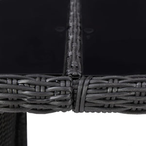 vidaXL 11-piece Outdoor Dining Set Poly Rattan Black