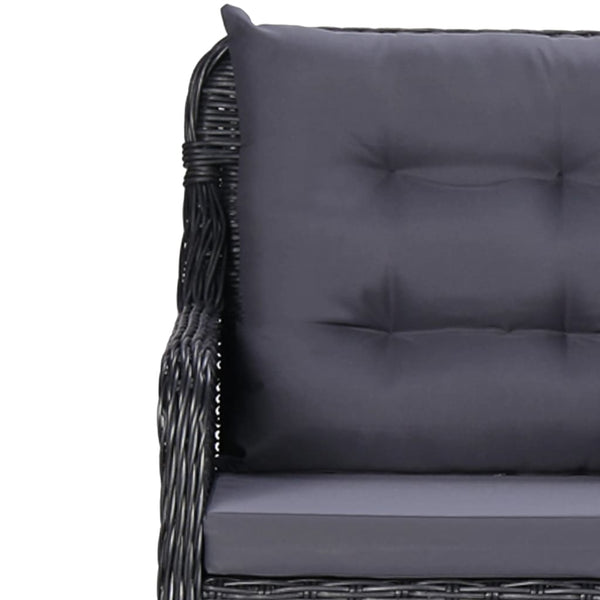 vidaXL 11-piece Outdoor Dining Set Poly Rattan Black
