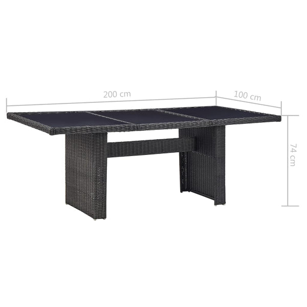 vidaXL 11-piece Outdoor Dining Set Poly Rattan Black