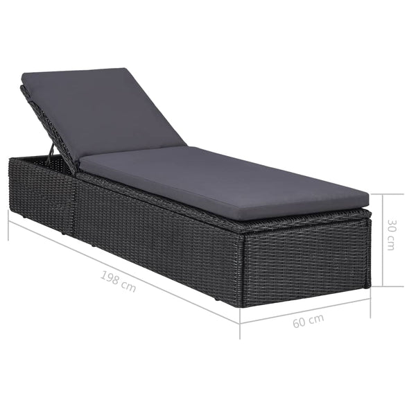 vidaXL 11-piece Outdoor Dining Set Poly Rattan Black
