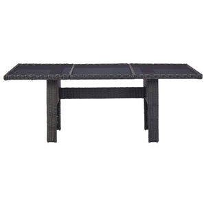 vidaXL 11-piece Outdoor Dining Set Poly Rattan Black