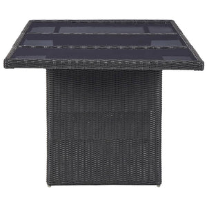 vidaXL 11-piece Outdoor Dining Set Poly Rattan Black
