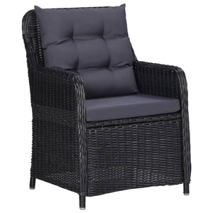 vidaXL 11-piece Outdoor Dining Set Poly Rattan Black