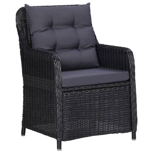 vidaXL 11-piece Outdoor Dining Set Poly Rattan Black