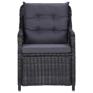 vidaXL 11-piece Outdoor Dining Set Poly Rattan Black