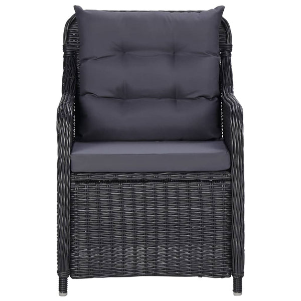 vidaXL 11-piece Outdoor Dining Set Poly Rattan Black