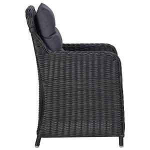 vidaXL 11-piece Outdoor Dining Set Poly Rattan Black