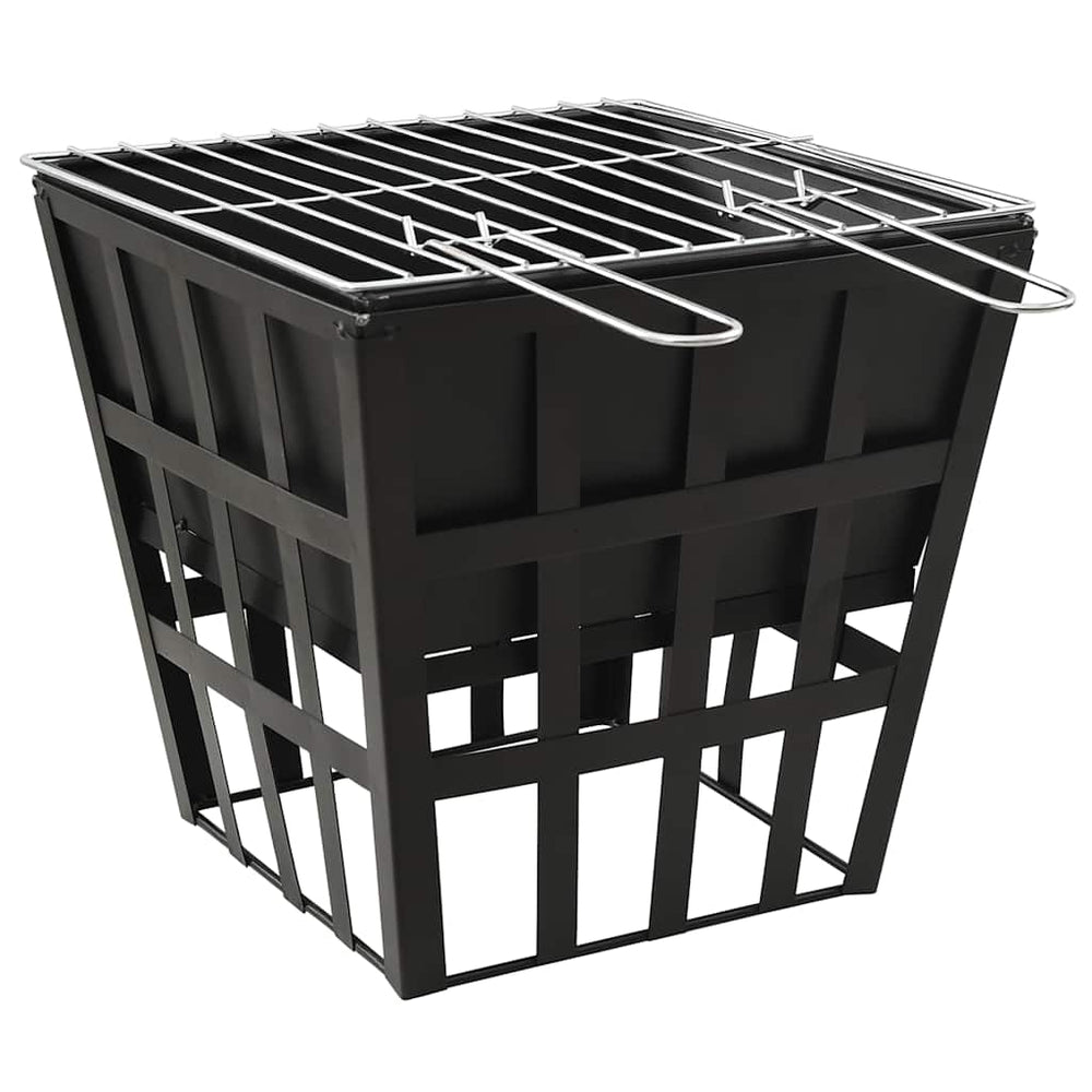 vidaXL 2-in-1 Fire Pit and Grill 34x34x48 cm Steel