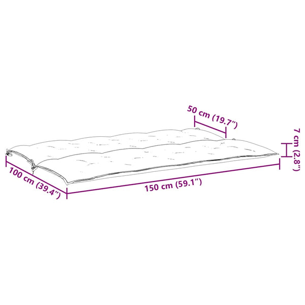 vidaXL Garden Bench Cushion Red 150x(50+50)x7 cm Oxford Fabric