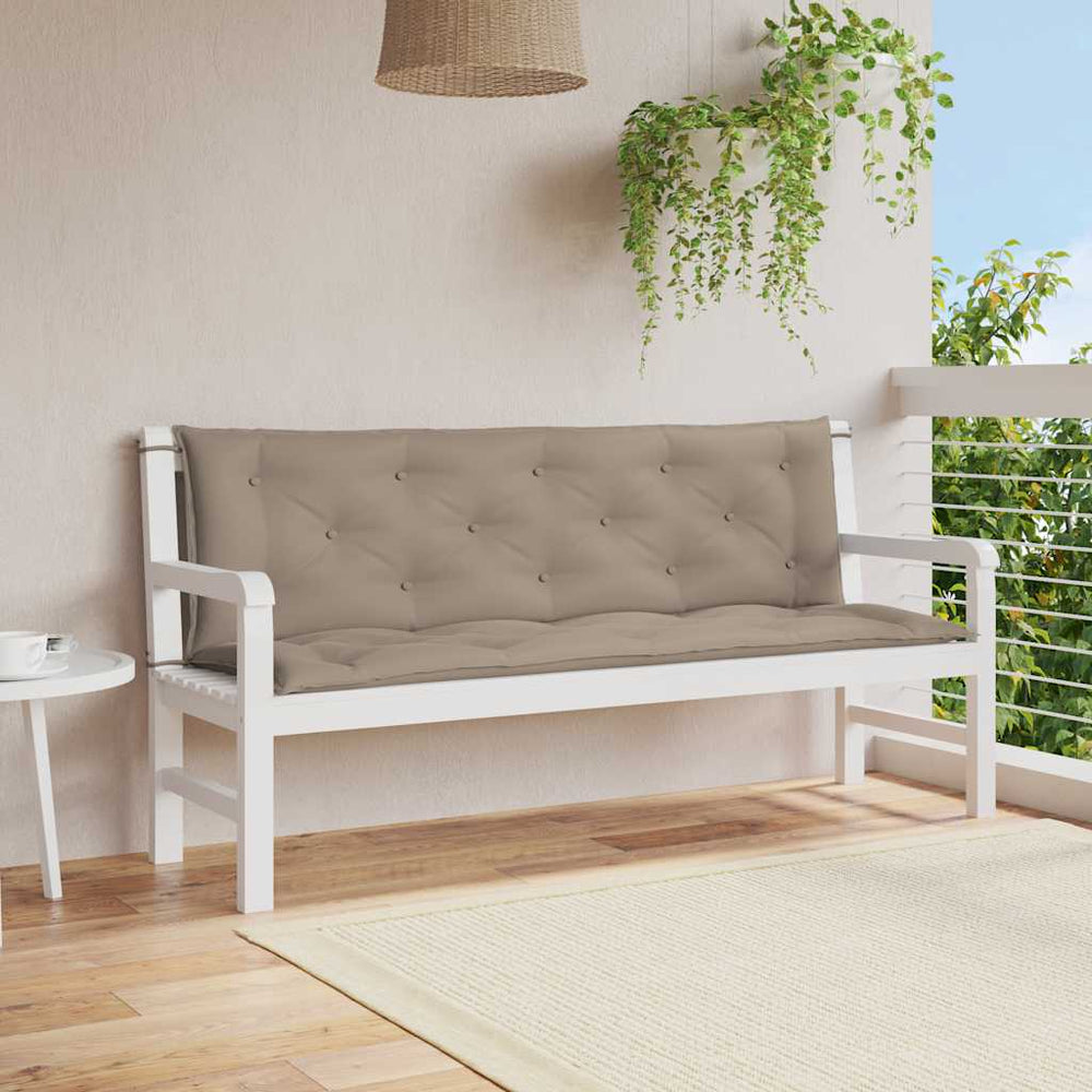 vidaXL Garden Bench Cushion Taupe 150x(50+50)x7 cm Oxford Fabric