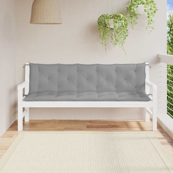 vidaXL Garden Bench Cushion Grey 180x(50+50)x7 cm Oxford Fabric