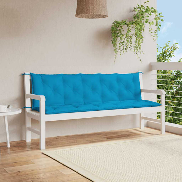vidaXL Garden Bench Cushion Light Blue 180x(50+50)x7 cm Oxford Fabric