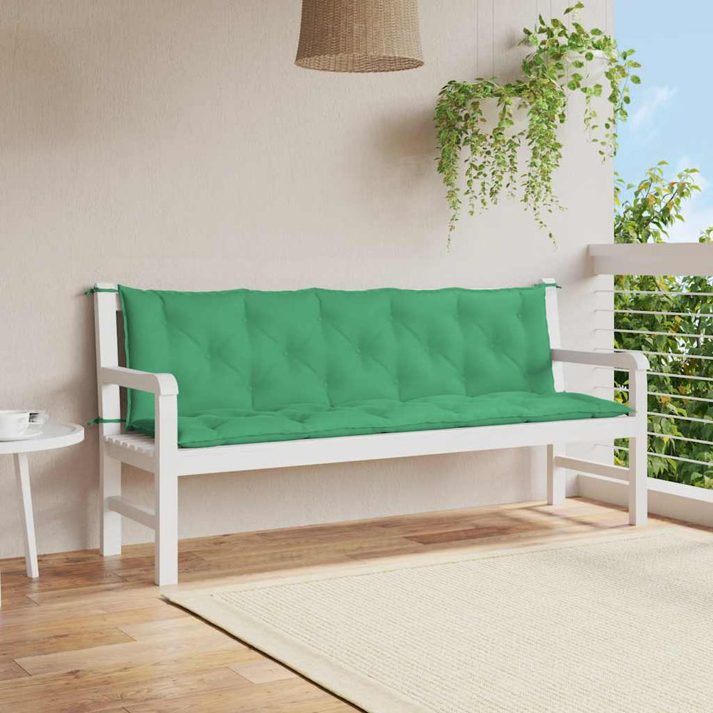 vidaXL Garden Bench Cushion Green 180x(50+50)x7 cm Oxford Fabric
