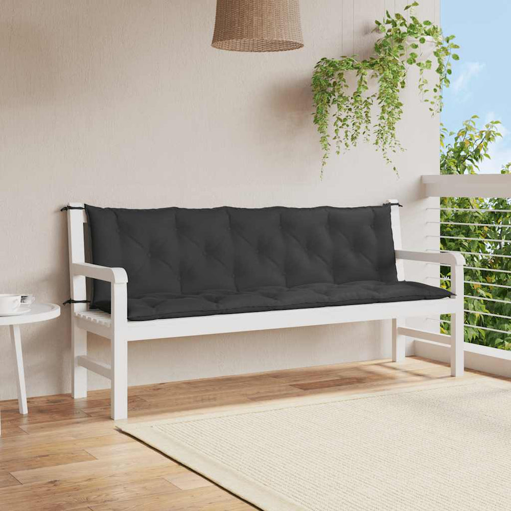 vidaXL Garden Bench Cushion Black 180x(50+50)x7 cm Oxford Fabric
