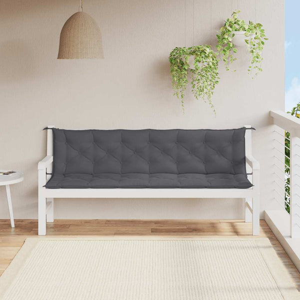 vidaXL Garden Bench Cushion Anthracite 200x(50+50)x7 cm Oxford Fabric