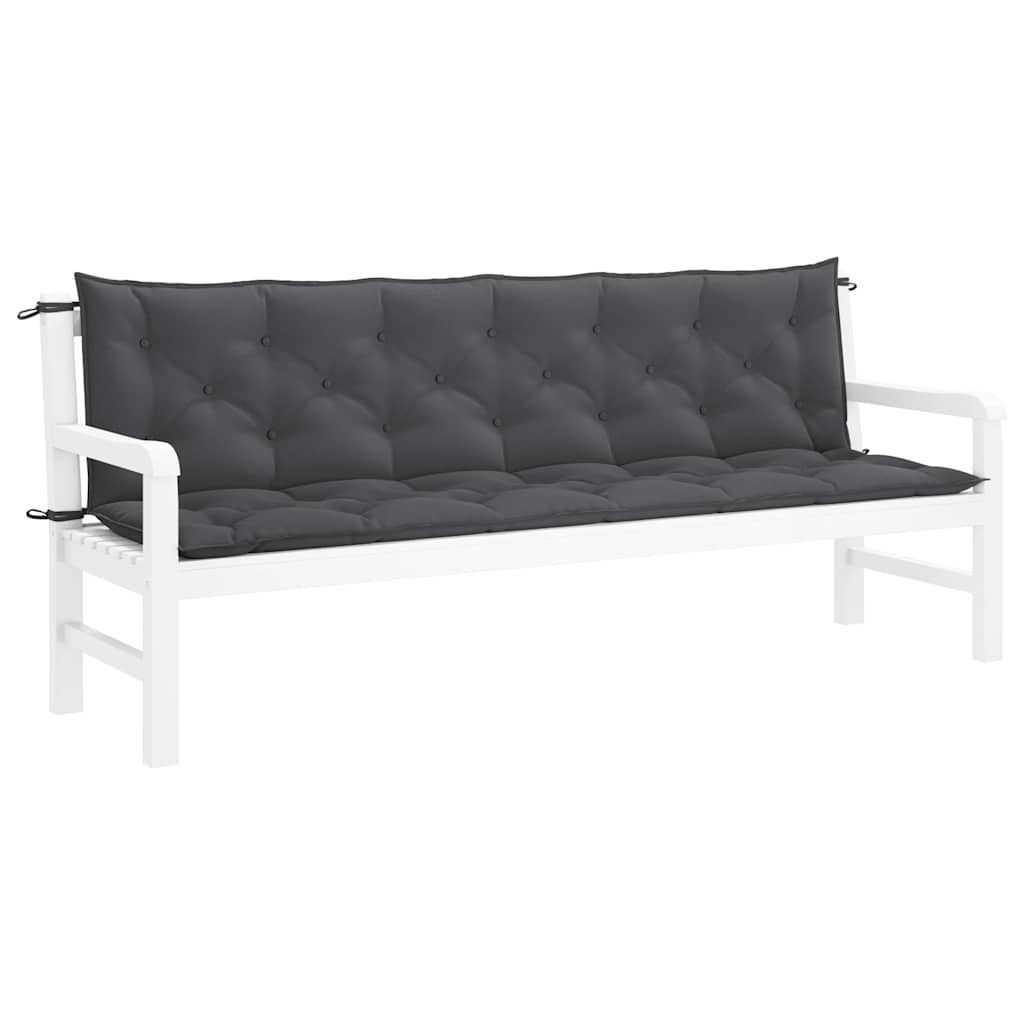 vidaXL Garden Bench Cushion Anthracite 200x(50+50)x7 cm Oxford Fabric