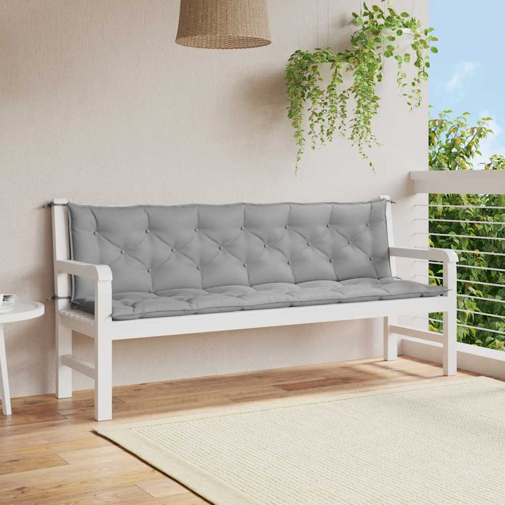 vidaXL Garden Bench Cushion Grey 200x(50+50)x7 cm Oxford Fabric